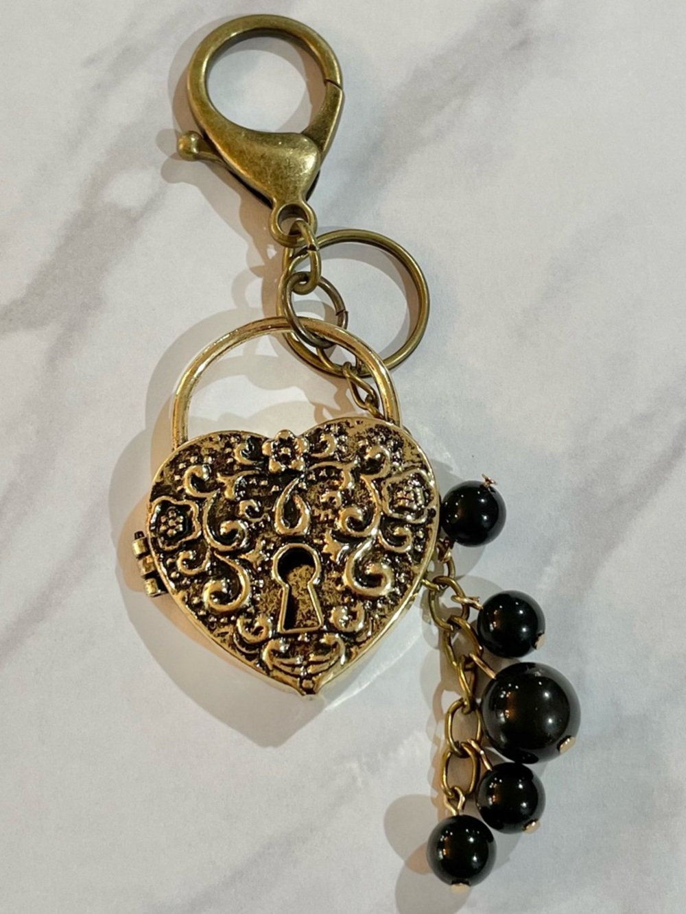 Jumbo Heart Locket Keychain